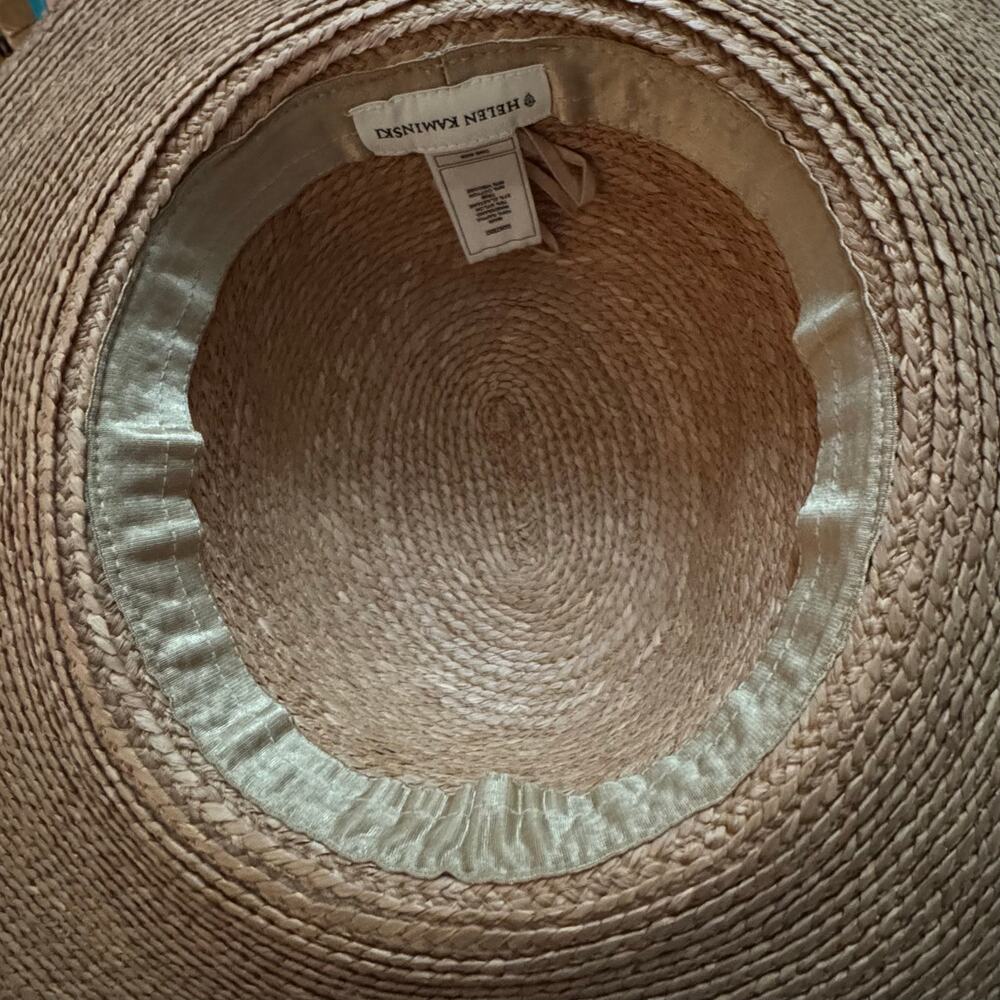 Helen Kaminski Cori Wide Brim Hat Nougat/Cream Raffia Sun Summer - Picture 9 of 16